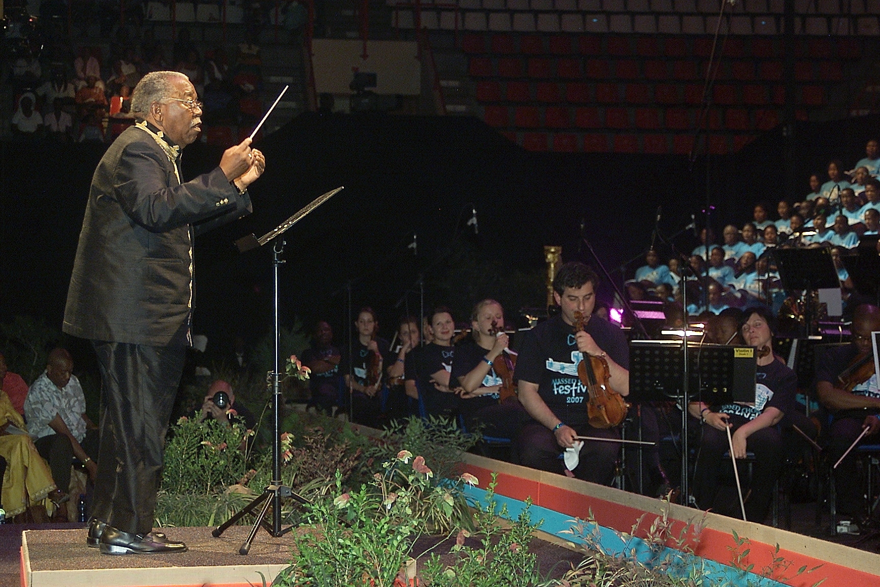 Mzilikazi James Khumalo leaves the podium for the final time