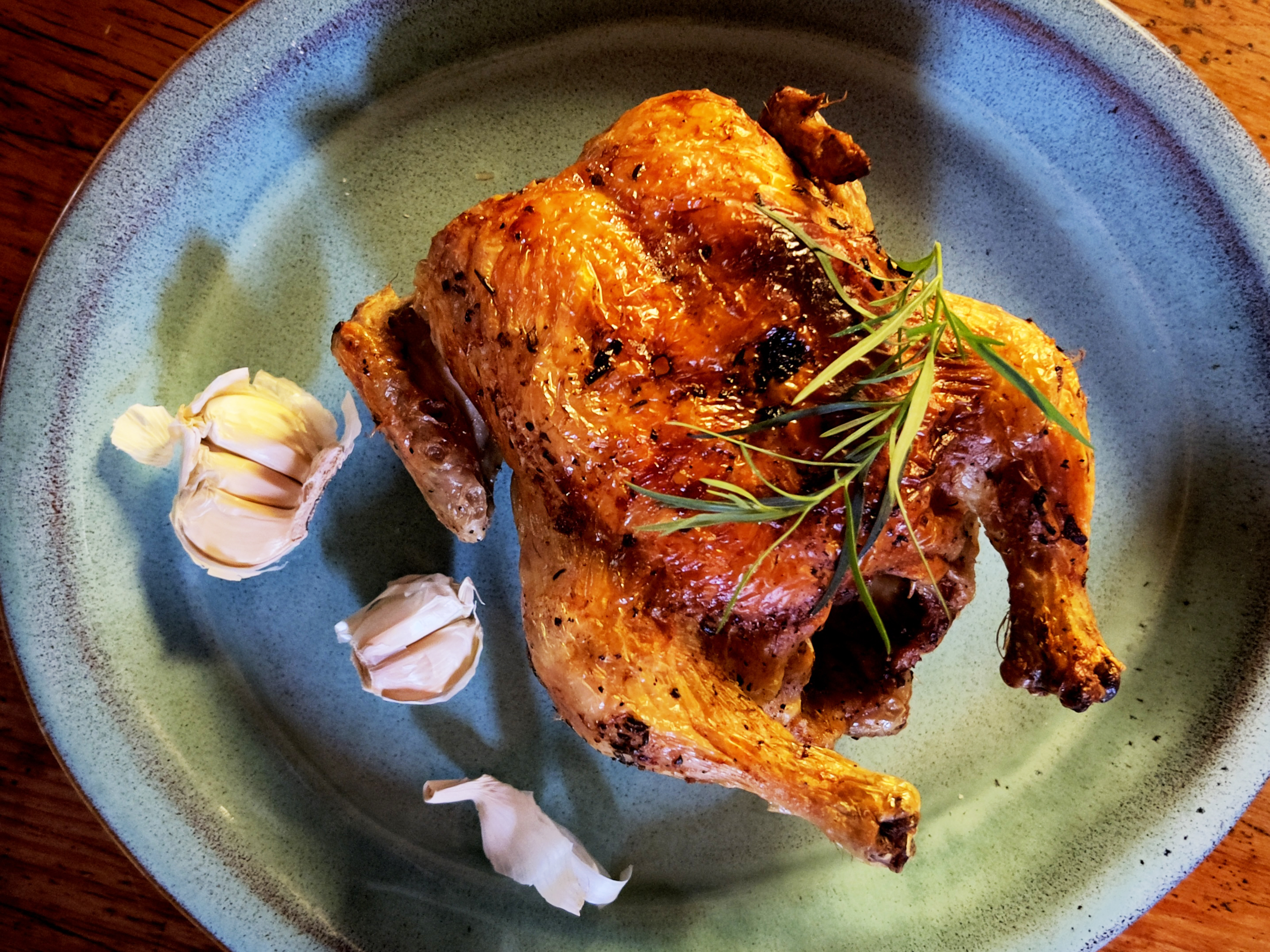AirFryday: Air fryer roast chicken with tarragon-garlic butter