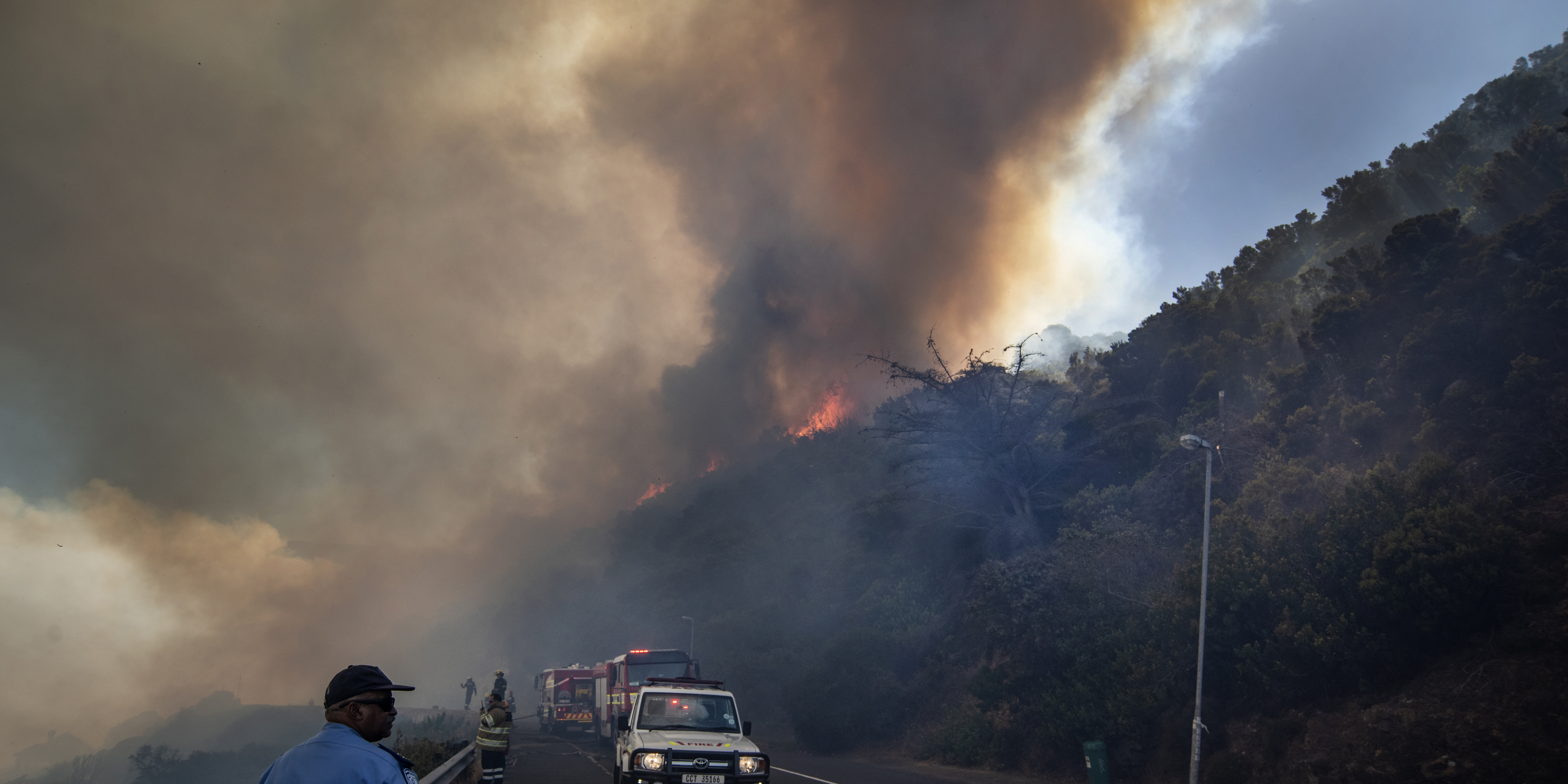 House burns down, roads closed as firefighters battle blaze in Kalk Bay