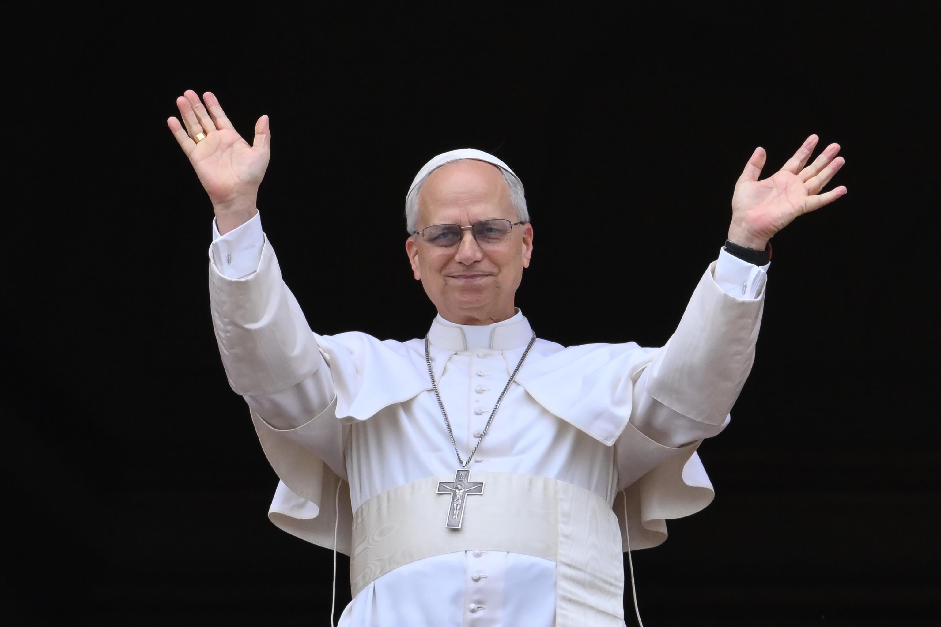 Pope Leo XIV appeals for ‘no more war’ in first Sunday message at St Peter’s Square