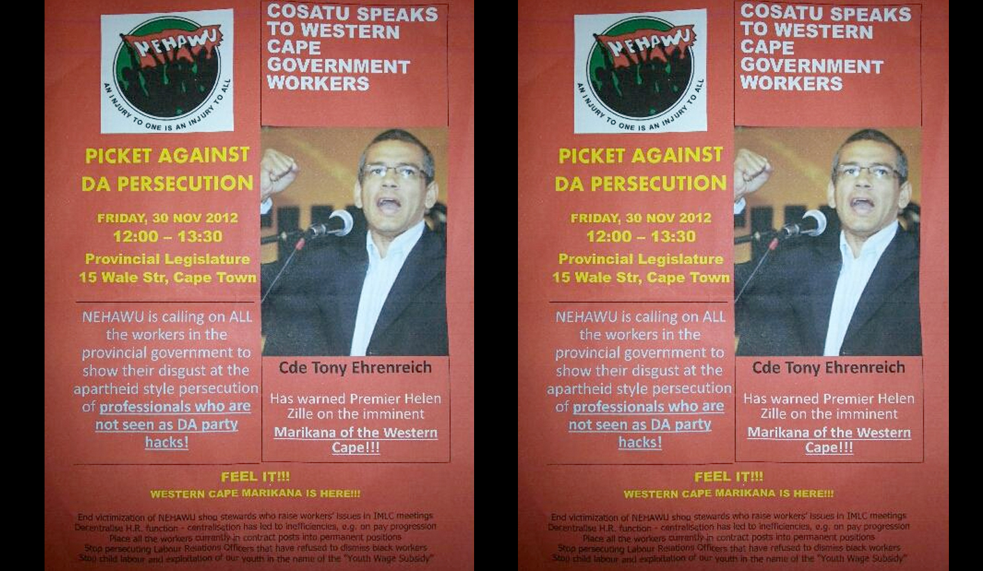 Union poster: 'Feel it! Western Cape Marikana is here!'