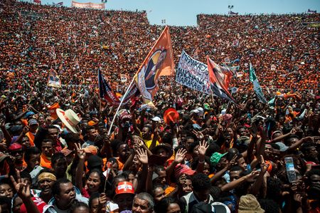 Fireworks and thumping music hit the message home as top three contenders vie for highest office