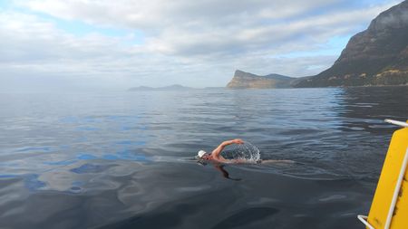 Tackling 34km of icy cold water by swim