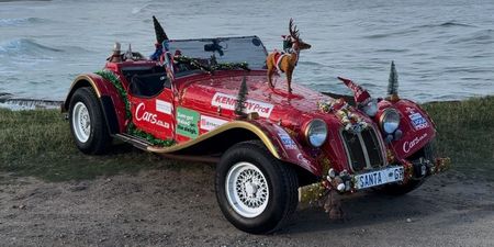 A Santa sleigh spreads smiles and love, and safety with a dash of kindness
